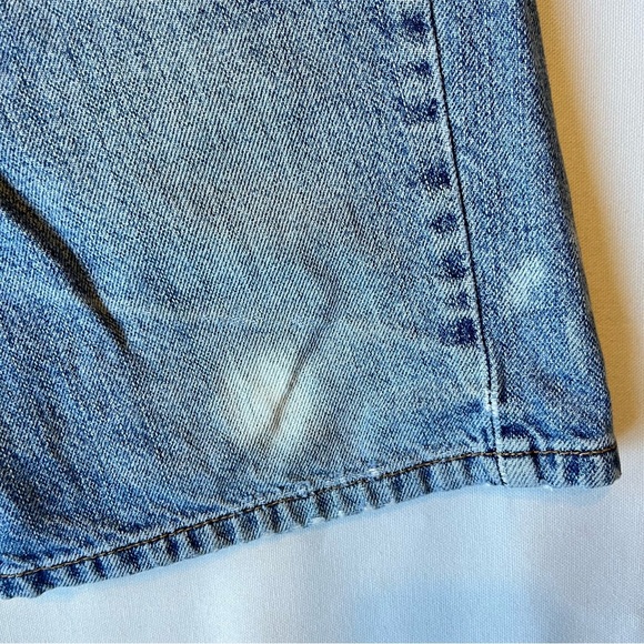 Levis 505 shorts 33 Regular fit Distressed faded blue Worn soft Mens Zip fly - Picture 4 of 9
